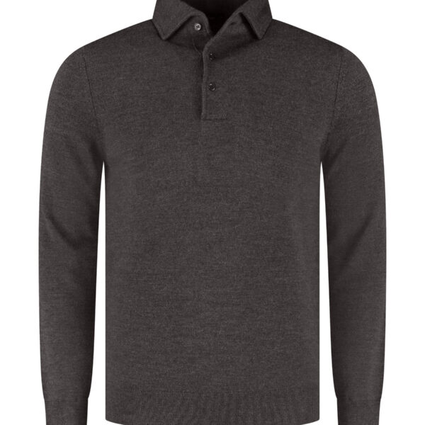Pamplona - Merinowol Gebreide Polo – Verfijnde Stijl met Hidden Button-Down